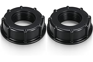 EUYKQNOI Adattatore per Serbatoio IBC 1000 Litri - 2 Pezzi Tappo Centrale Liscio 1" F, Connettore per Acqua/Chemici, Filettatura S60x6, Resistente a Corrosione & Perdite