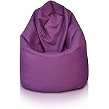 Ecopuf | Pouf Poltrona Sacco Viola Taglia L | Puffo Per Sedersi da Interno e Esterno | Poltrona Pouf Tessuto Antistrappo Impe