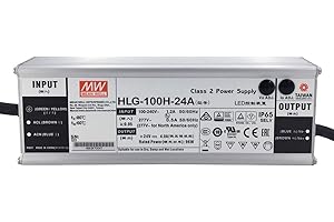ILUMINIZE HLG-100H-24A : MEAN WELL Bloc d'alimentation LED 100 W, 24 V, IP65, tension et courant réglables (24 V 100 W)