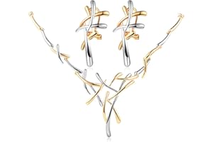 Epinki Parure de bijoux pour femme en acier inoxydable avec collier 43 + 5,5 cm