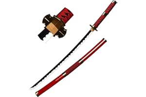 KOGUMA One Piece Roronoa Zoro Cosplay Wooden Swords Replica Props 100cm (Red)