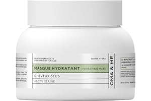 OMA & ME Masque Hydratant Cheveux Secs - Nourrit en Profondeur et Hydrate Dans la Durée - Soin Masque Cheveux A3C et Sérine 98% d'Ingrédients d'Origine Naturelle, Fabriqué en France - 250ml