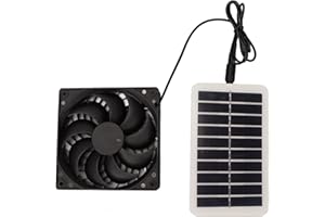 Jiawu Ventilateur D'extraction Solaire, 15WSolar alimenté Ventilateur, Ventilateur Solaire de 87 PCM, Extracteur D'air Portable à énergie Solaire pour Cuisine, Serre, Maison pour