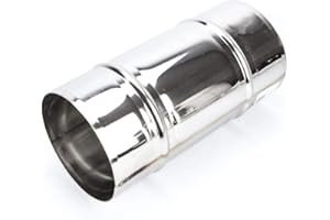 Proper Tools Stainless Steel Male Connector - Ø 100 mm (3.94") - Chimney Flue Liner, Pipe Joiner, Coupler Multi Fuel