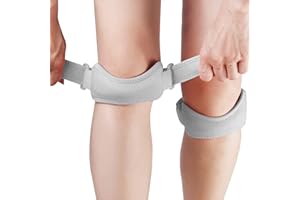 LENPESTIA Patella Tendon Knee Strap 2PCS Knee Brace with Adjustable Compression Pad Knee Support Strap Men Women Arthritis Pain, Basketball, Hiking, Tendonitis, Running (Grey)