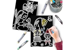 Imagination Starters - Gnomes & Fairies MiniMats, Travel Colouring Set, Travel Games for Kids, 2 Double-Sided Mats & 4 Washable Crayons, Travel Toys for Toddlers on Plane