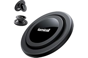 Lamicall Magnetyczny uchwyt dla palców dla MagSafe- [Miętsze pasmo skórzane] PopGrip 360°rotacją,Odłączalny pierścień-uchwyt telefonu, rozwijana pętla-podstawa dla iPhone 16 15 14 13 Serie - Czarny