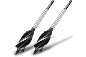 hsawbit 2pcs x 25mm x 165mm Wood Drill Bit, Auger Drill Bits for Wood 1/4 Inch Hex Shank Woodworking Hole Drill Bit