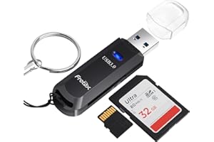FROTOX Czytnik kart SD, Adapter USB 3.0 na SD/Micro SD Przenośny Czytnik Kart USB 3.0 z Brelokiem do SD/Micro SD/TF/SDXC/SDHC/MMC/RS-MMC/Micro SDXC/Micro SDHC itp.