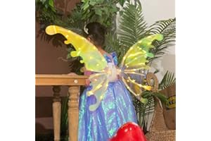 MOGAME Fairy Wings Light up Butterfly Wings for Adults Girls Women, LED Fairy Wing Electric Moving Angel Wings for Adults Kids Halloween Cosplay Costume Angel Wings Dress Up Sparkle for Kids