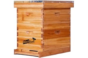 MAYBEE Beeswax Coated Beehive 8 Deep and 8 Medium Frames Langstroth Wooden Beehive Kit for Beginners and Pro Beekeepers Bee Hive for Sale Includes Wooden Frames & Waxed Foundations