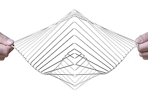 Atellani Square Wave | Der Faszinierende Kinetische Windspiel | Handgefertigt in Italien | Perpetuum Mobile Kunst | Magisches Beruhigendes Kunstwerkt von Ivan Black (Silber)