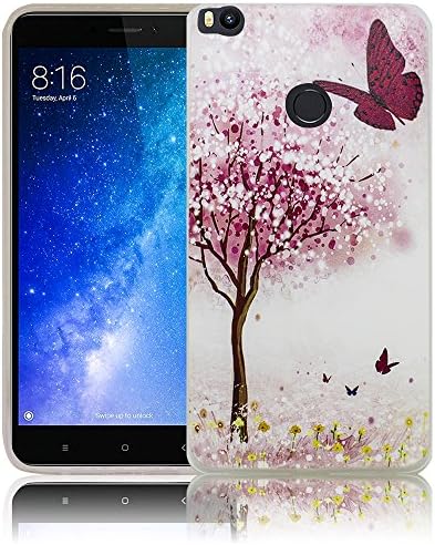 Xiaomi Mi Max 2 Cherry blossom tree butterflies Silicone Protective Case Protective Case Mobile Phone Case Cell Phone Case Silicone Case Case Bag Cover Bumper Case Flip smartphone cellphone backcover