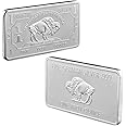 TOSSPER Silver Bar Uncirculated Rectangle Electroplated Buffalo Embossed Pattern Bullion Coin for Souvenir Collection, 50*28mm