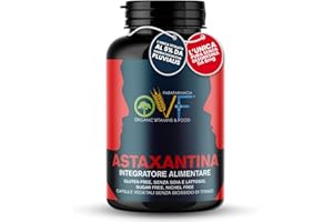 PARAFARMACIA, ORGANIC VITAMINS & FOOD OVF Astaxantina Naturale - L'unica a 8mg x Capsula e non per dose - Il migliore antiossidante estratto da Haematococcus Pluvialis, per Proteggere il tuo Corpo dall’Ossidazione per 3 mesi - 90 capsule