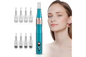 ZFZZC Dermapen Eléctrico, Derma pen Profesional 0 mm-2.5 mm con 6 Niveles, Máquina de Microagujas Ajustable para el Cuidado de la Pie