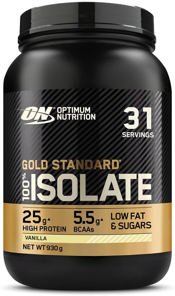 Optimum Nutrition Gold Standard 100% Isolate Protéine de Whey, 930g | Vanille, 31 Portions, Protéine en Poudre, BCAAs et Glutamine, Pré et Post Entraînement