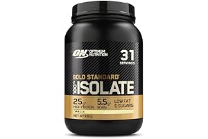 Optimum Nutrition ON Gold Standard 100% Isolerat Vassleprotein, Naturligt Förekommande BCAA och Glutamin, Före och Efter Träningen, Vanilj, 31 portioner, 930 g