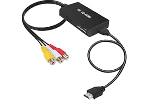 Capricorn Goods - RCA To HDMI Converter With HDMI Cable, AV To HDMI Converter, RCA Input HDMI Output Adapter For Wii 720/1080p For HDTV PS2 / PS3 / STB/Xbox VHS/VCS/DVD Players HDMI Adapter