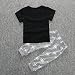 Zhuannian Baby Boys Letter Print T-shirt and Trousers Outfit (6-9months)