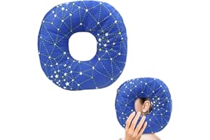 Hojalis Ear Piercing Pillow, 11 inch Piercing Pillow for Side Sleepers, Ear Pillow with Hole, O-Shaped Pillow with an Ear Hole, Donut Pillow for Ear, Ear Guard Pillow for CNH Sleeping Guard(Blue)