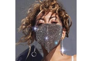 IYOU Brillante Cristal Malla Máscara Negro Mascarada Brillante Diamante de imitación Cara Mascaras Costoso Pelota Fiesta Disfraz Brillantina Decoración Máscara Joyería para Mujer y Muchachas