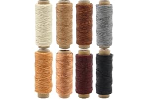 ShipeeKin Nähgarn 240 Meter 150D Leder Nähen Gewachster Faden für Lederhandwerk DIY, 0.8mm Durchmesser, 8 Farben. Jeder von 30 Meter