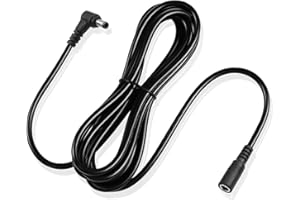 GINTOOYUN 9,8 ft DC przedłużacz 5,5 mm x 2,1 mm, 90 stopni, kąt prosty, wtyczka do gniazda, kabel zasilający 18 AWG do monitoringu bezpieczeństwa CCTV, do monitorowania bezpieczeństwa wewnątrz i na