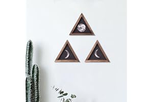 SOONHUA Moon Decoracion Pared, 3 piezas, Decoración de Fases de la Luna, Letreros de Madera, Decoración Enmarcada, Decoración de Pared para Dormitorio, Galería