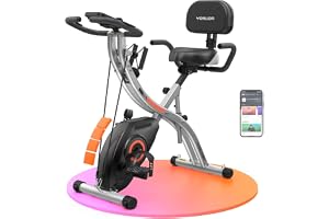 YOSUDA Hopfällbar motionscykel med 8/16-nivåers magnetmotstånd, 5-i-1 tyst inomhuscykel, LCD-display, bekväm storsadeldyna & 150 KG maxvikt.