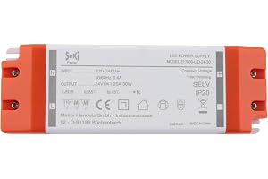 SeKi 24 V DC 30 W 1,25 A konstant spänning LED-drivare TRIAC dimbar, transformator, växelströmförsörjning; ingen minsta belas