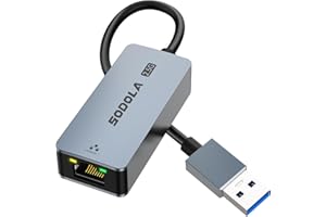 SODOLA Adapter USB 2.5 Gb LAN Ethernet adapter USB 3.0 na RJ45 2500 Mbps Gigabit adapter sieciowy na aluminium kompatybilny z laptopami, tabletami, komputerami PC z systemem Windows 11/10/8, macOS itp