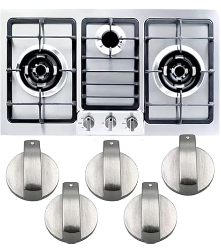 Set 5 Manopole Per Piano Cottura - Diametro 42mm Con Adattatori 6mm E 8mm, Universali Per Fornelli A Gas - Foto 5