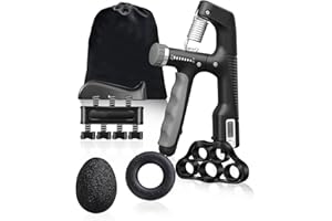ENKIFUN Hand Grip, Prise en Main Kit de Musculation Entraîneur Intelligent avec Compteur Renforcement de Main Entraînement de La Force de l'avant-Bras Exerciceur de Doigts avec Poignée de 5（10-100kg）