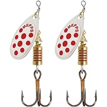 Mepps Aglia - Lot De 2 Cuillers De Pêche N°3 - 6,5g - Décor Argent Points Rouges - Pour Tous Poissons Carnassiers