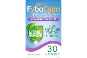 FYBOGEL Fybocalm Constipation relief, 30 capsules, Naturally derived, Constipation relief for adults, long-lasting relief, for IBS-related constipation, Clinically proven, Gluten free, Lactose free