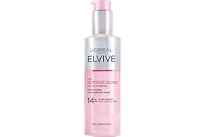 L'Oreal Paris Elvive Glycolic Gloss Leave-In Serum, With Gloss Complex and Glycolic Acid, Fills and Seals Hair Fibres, For Long-lasting Smooth & Shiny Hair, Ideal for Dull Hair, 150ml