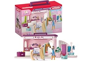 Schleich 42585 Horse Club Sofia's Beauties - Coffret de Beauté de 18 Pièces pour Figurines Chevaux avec Le Cavalier Kim - Cadeau pour Garçons et Filles à Partir de 5 Ans