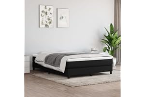 ‎VIDAXL vidaXL Rama łóżka, czarna, 140 x 200 cm, obita tkaniną