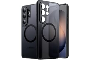 JETech Magnetic Case for Samsung Galaxy S26 Ultra Compatible with MagSafe Camera Lens Full Protection, Luminous Matte Back Shockproof Phone Case Cover (Black)