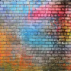 LTLYH 8x8ft Colorful Brick Wall Photo Backdrop Baby Birthday Party Photography Background Decor Studio Photo Booth A081
