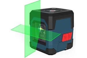 Niveau Laser Vert, RockSeed Ligne Laser Autonivelant, Laser Croix Vert Horizontal et Verticale 1m Antichoc, IP54 Étanche À L'eau et Poussière avec Sac de Protection et 2*AA Piles