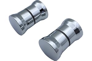 KEABATH® Shower Door knob Handle, 2 Pairs Round Chrome Glass Door Handle Pull Handle knob, Parts Replacement for Shower Enclosure, Shower Bath Screen