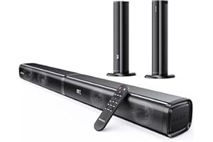 MEVOSTO Soundbar 2 in 1 Soundbar per TV 2.2 Canale separabile 80W Doppi woofer integrati con ARC/Ottico/AUX/BT 5.0 Bassi/Alti Sistema home theater surround montabile a parete