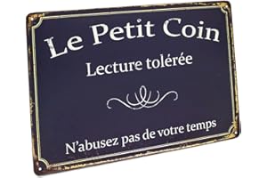 Hioni Le Petit Coin Lecture Tolérée N'abusez Pas De Votre Temps, Pancarte En Métal Panneau Poster Plaque Métallique Slogan Art Décor Vintage Pr Bar Café Pub