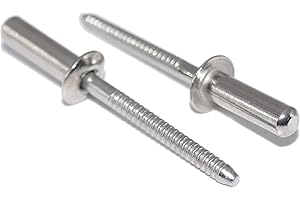 IDT TRADE Lot de 40 rivets aveugles 4,8 x 16 mm en acier inoxydable A2 (V2A) avec tête plate, forme B, rivets pop fermés DIN 7337 - ISO 16585