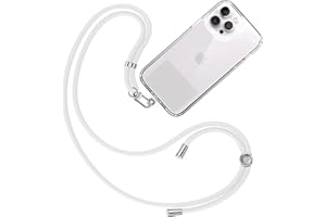 TBOC Cordon Collier Laniere Portable [Blanc] - Sangle Accrocher Coque Cou pour Pochette Telephone - Accessoire Bandouliere Attache Porte Etui Avec Lanyard Femme Homme Protection Integrale
