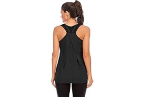 Nekosi Damen Yoga Fitness Tank Top Locker Mädchen Sportshirt Training Jogging Running Shirt Ärmelloses Mesh Zurück Sportbekleidung