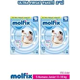 Molfix Bebek Bezi Ultra Fırsat Paketi Junior 5 Numara 11-18 kg, 156 Adet (2x78)