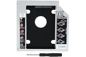 BODYPLUS Hard Drive Caddy Tray, Universal 9.5mm SATA to SATA 2nd SSD HDD Hard Disk Caddy Adapter Tray Enclosures - Hard Disk Mounting Bracket with Screwdriver Compatible for HP, Lenovo, Dell, Acer Laptops